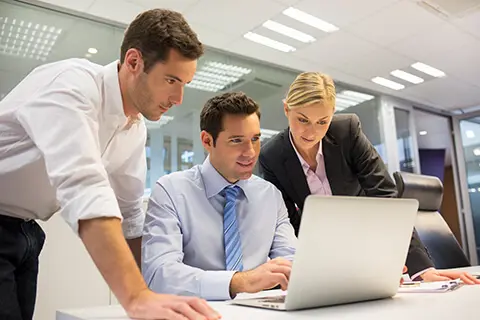 team at desk