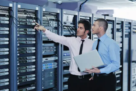 team in server room