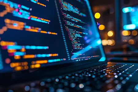 code on screen